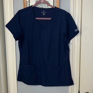 medcouture insight navy scrub top